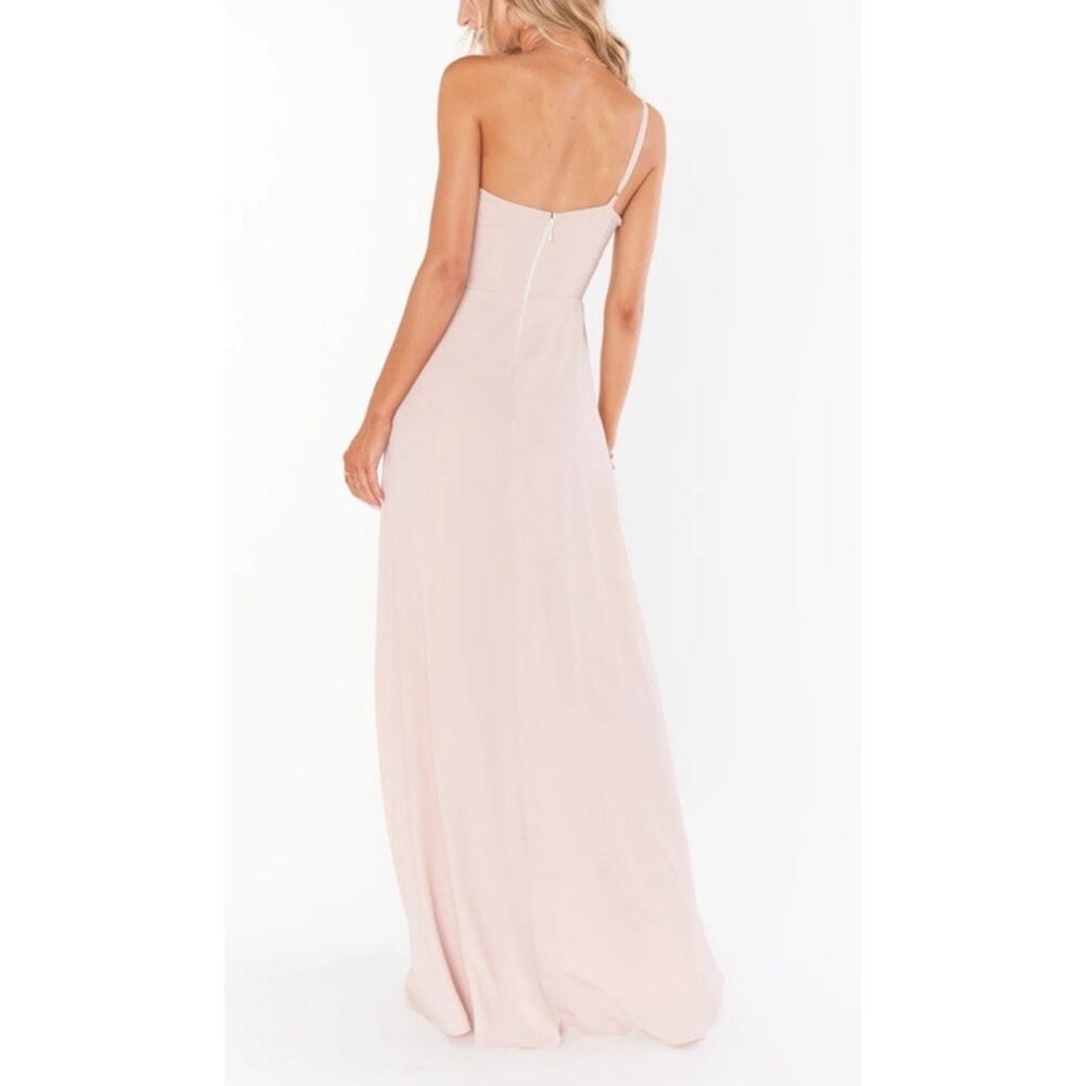Show Me Your Mumu Shannon One Shoulder Bridesmaid Dress Dusty Blush Crisp NWT L - Picture 3 of 7